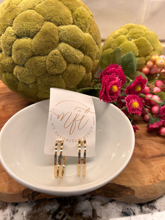 Gold Double Loop Hoop Earrings