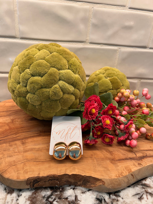 Wide Gold Half Hoop Clip On Earrings
