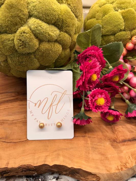 Matte Gold Small Stud Earrings