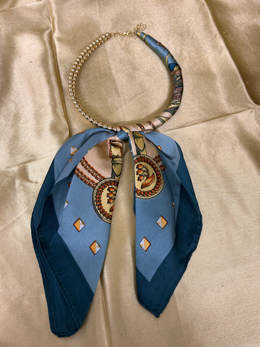 Gold Beaded Necklace Scarf