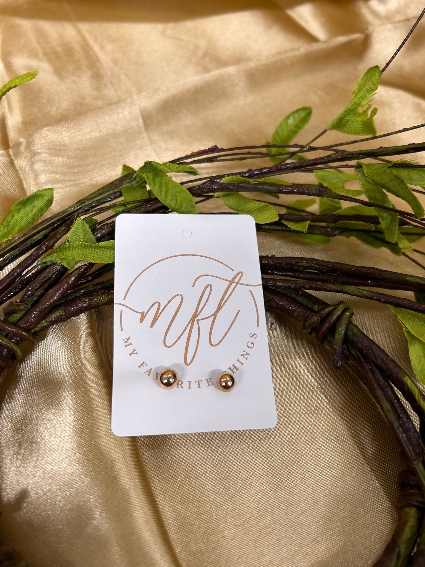 Gold Small Stud Earrings- 6mm