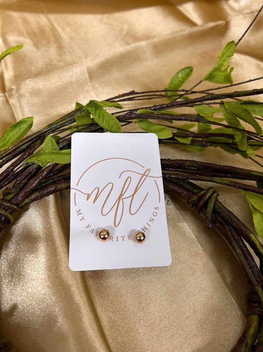 Gold Small Stud Earrings- 6mm