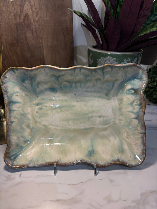 Etta B Waved Rectangular Baker Seaside