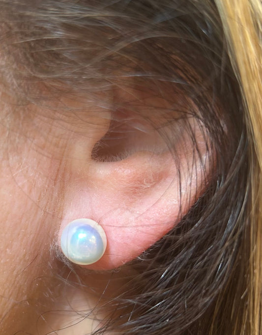 Iridescent Pearl Earrings - Small
