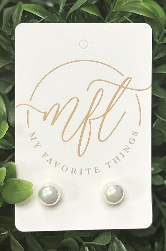 Iridescent Pearl Earrings - Small