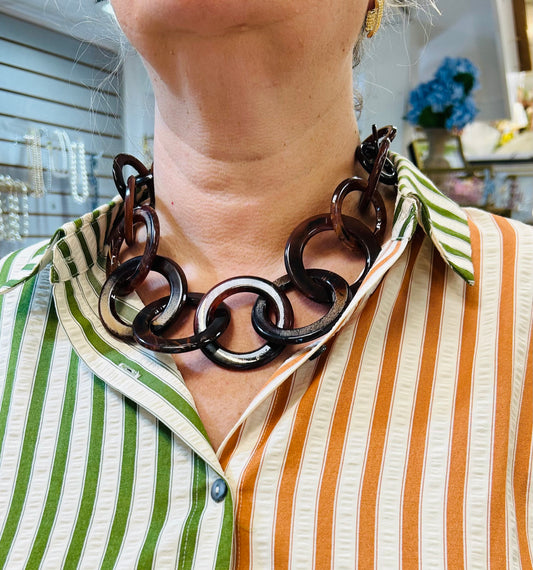 Dark Brown Chunky Necklace