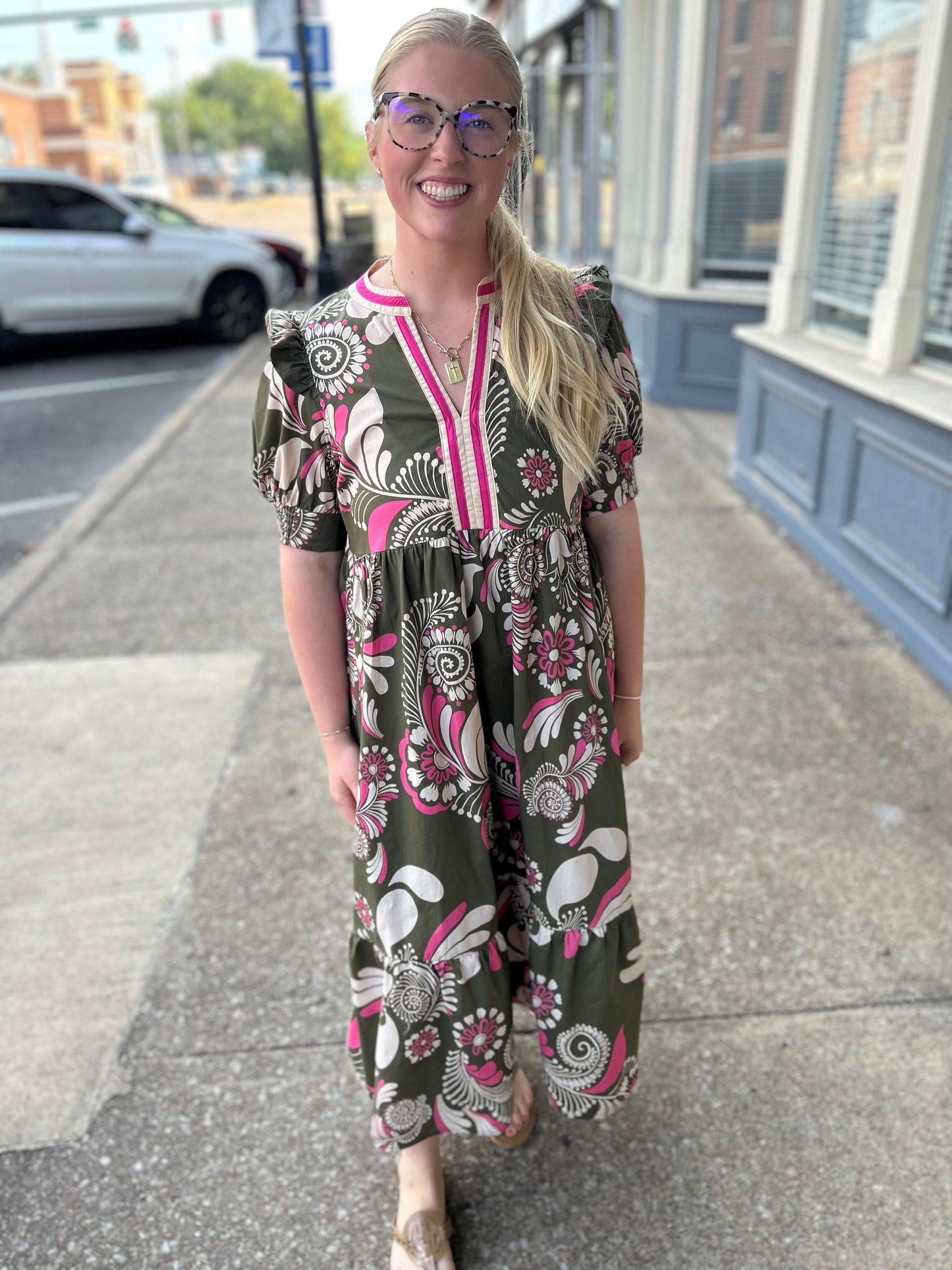 Olive and Pink Dress