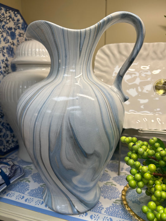 White Marble Glazed Pitcher