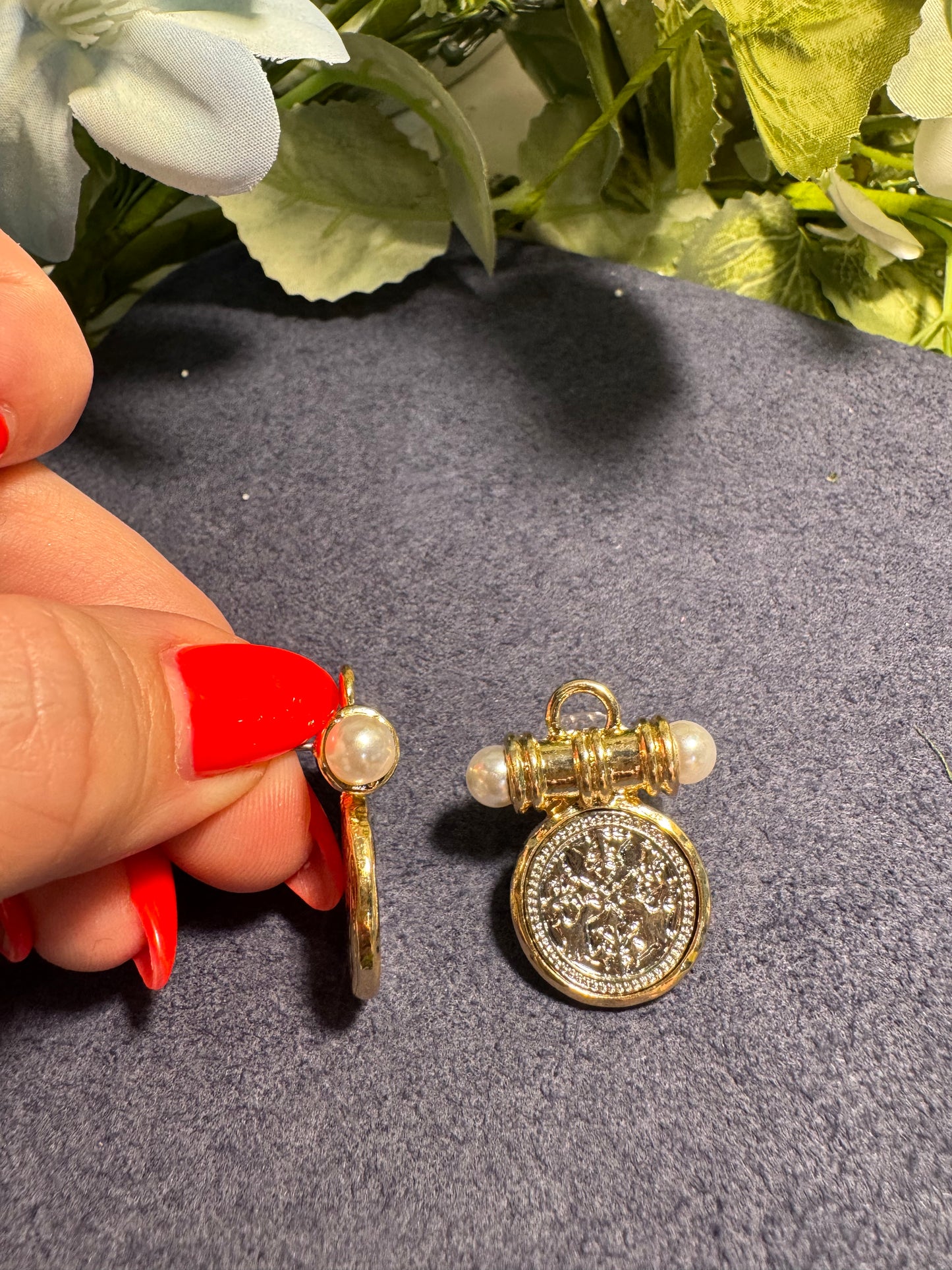 Pearl & Coin Statement Earrings
