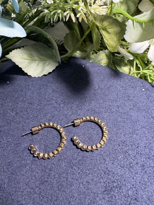 Crystal Pavé Gold Hoop Earrings