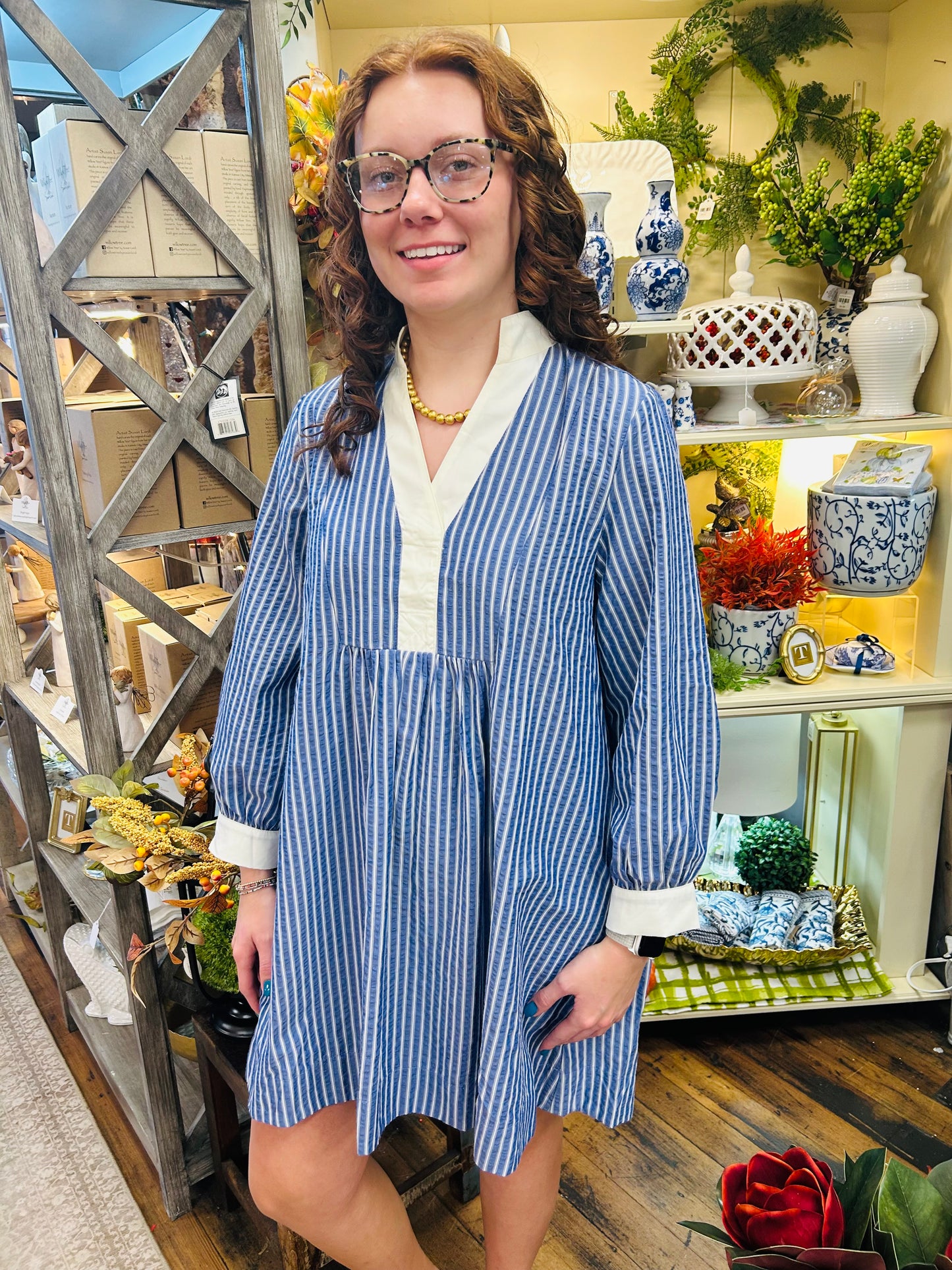 Lizzy Blue Stripe Dress