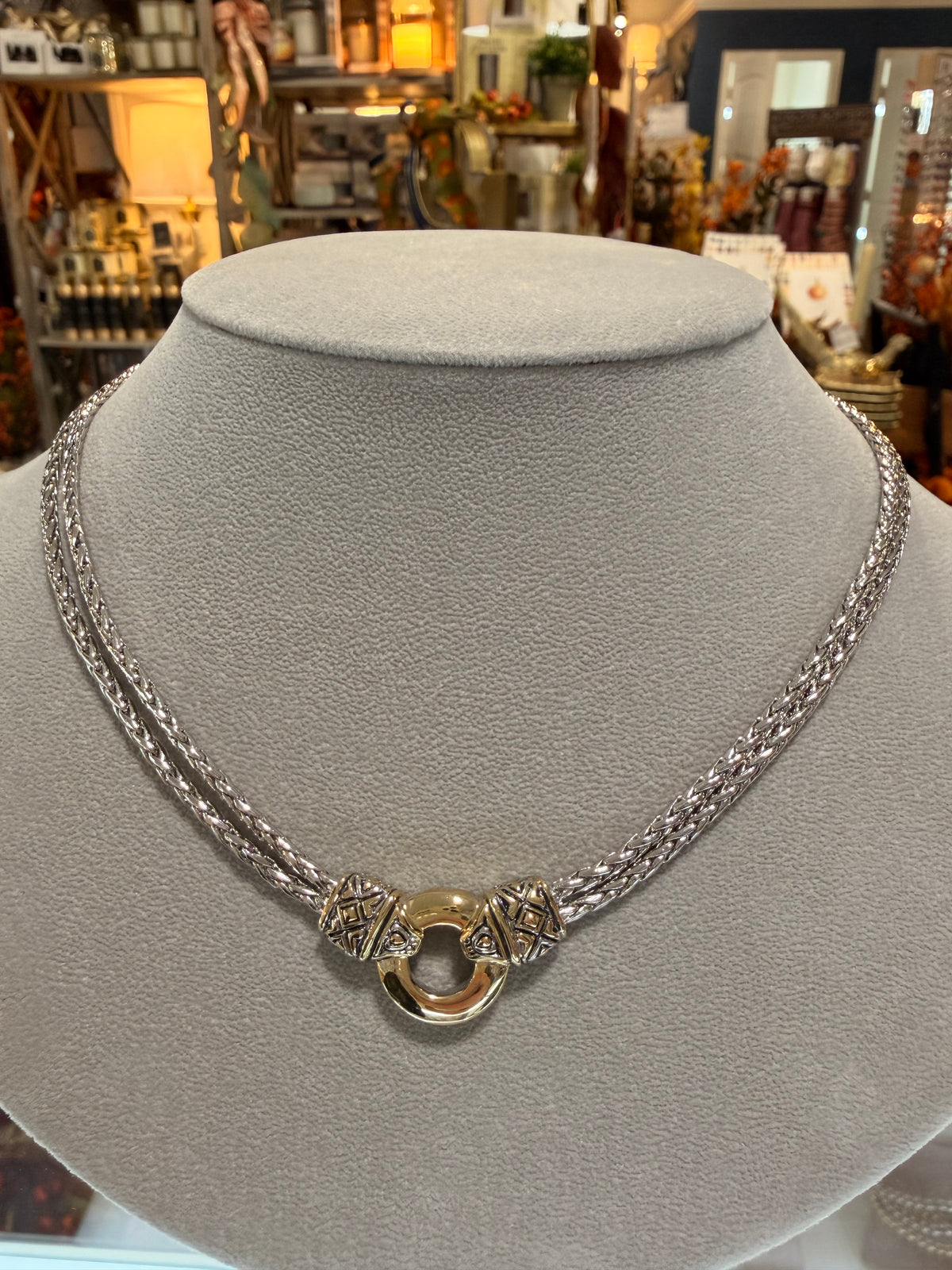 Antiqua Collection - Gold Circle Double-Strand Necklace