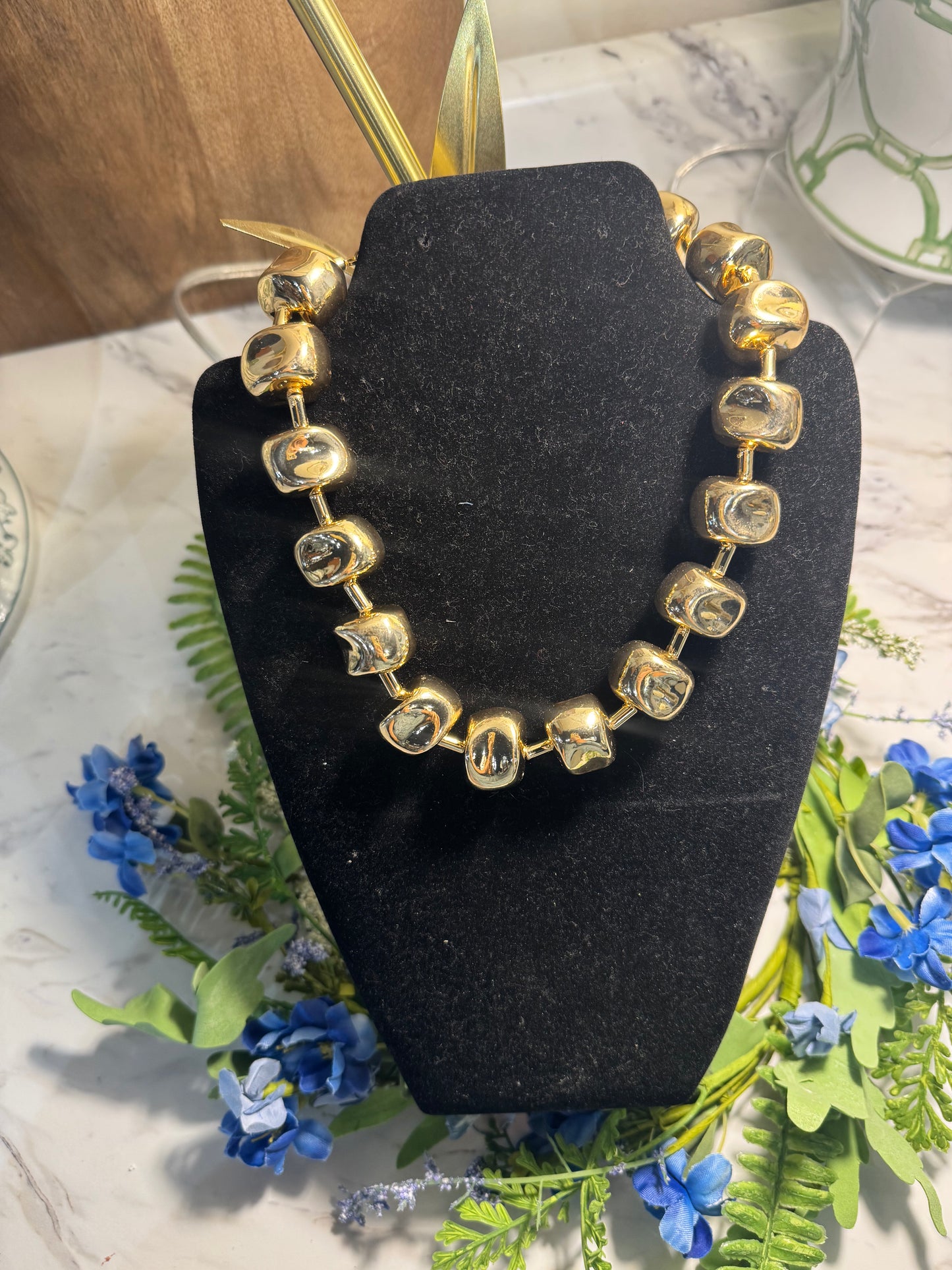 Molten Gold Statement Necklace