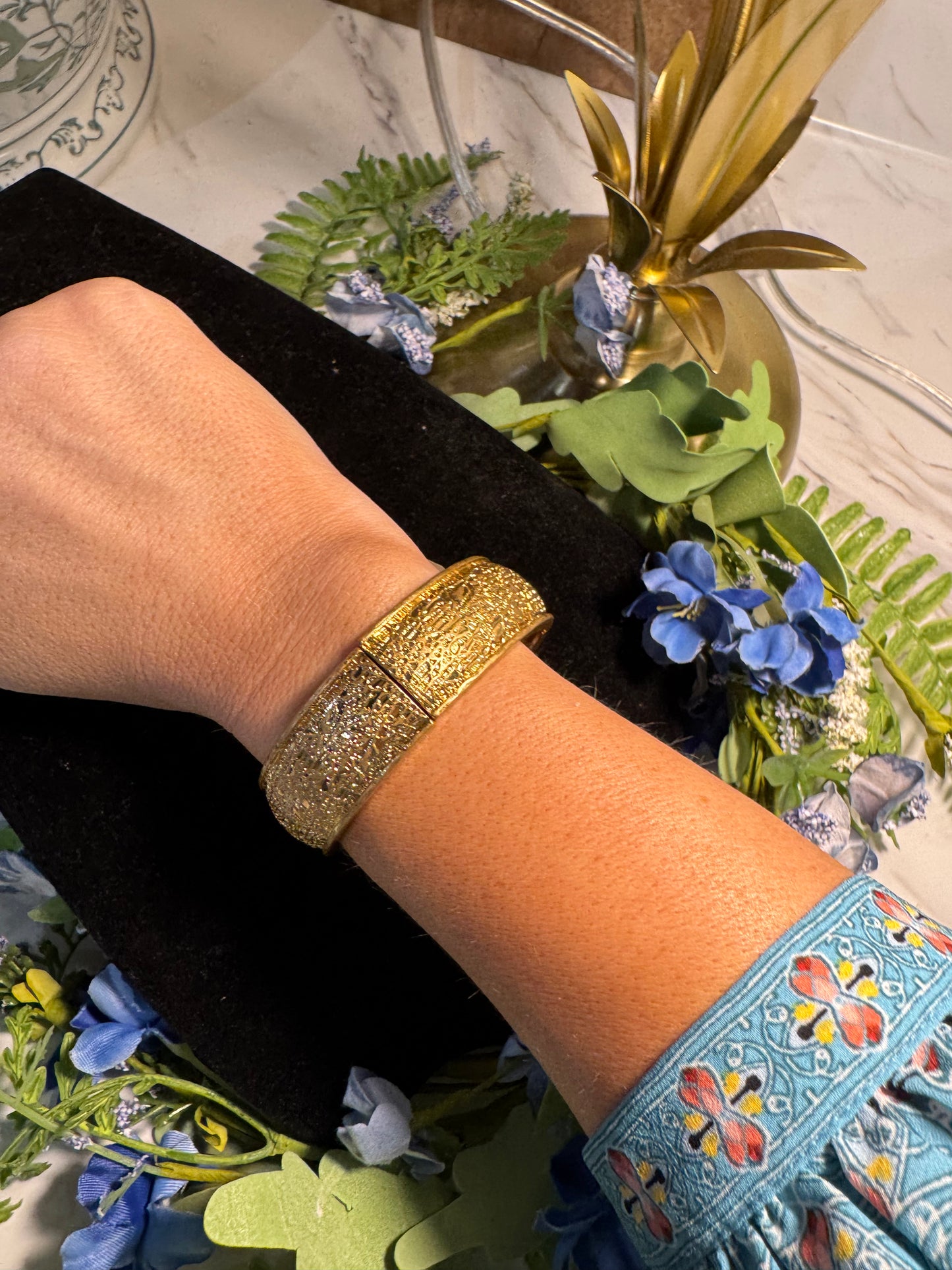 Gilded Lace Cuff Bracelet
