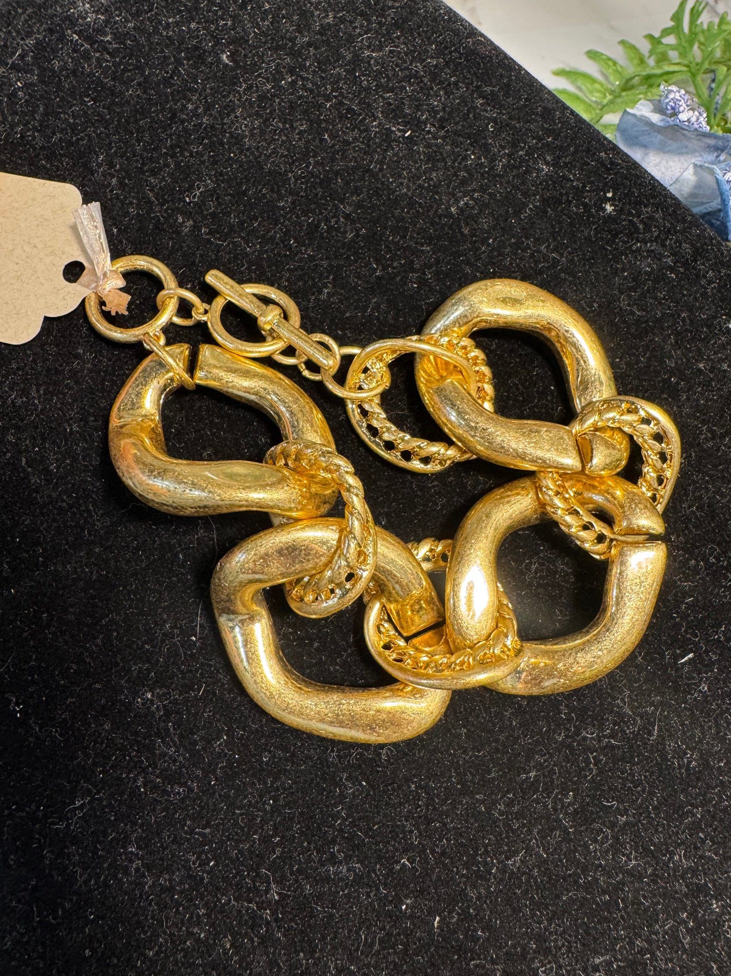 Mixed-Link Chunky Gold Bracelet
