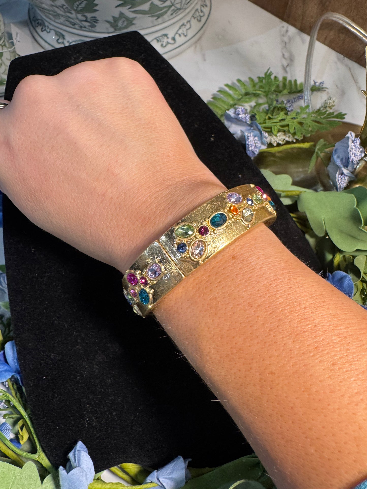 Jewel Box Gold Cuff Bracelet