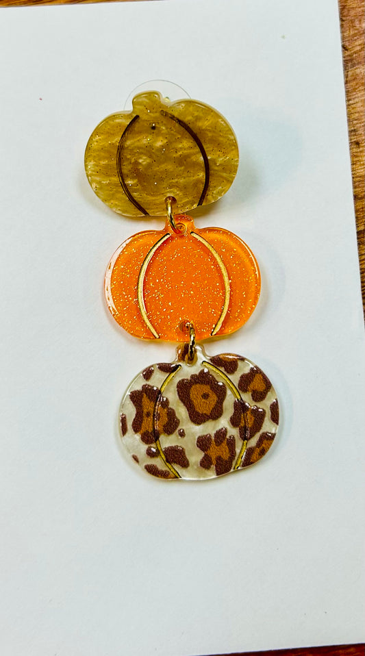Light Pumpkin Stack Earrings