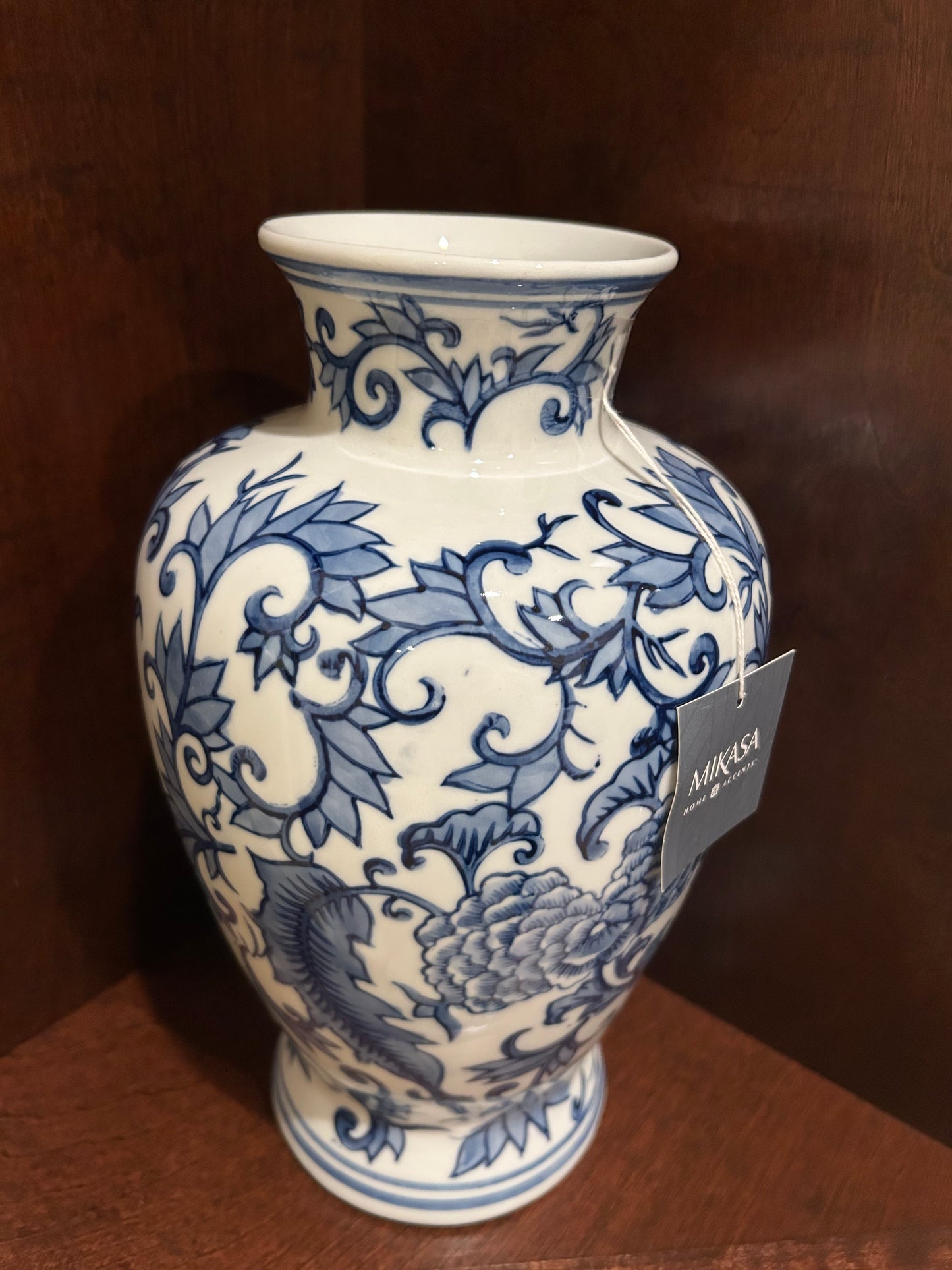 Mikasa Blue Chinoiserie Vase