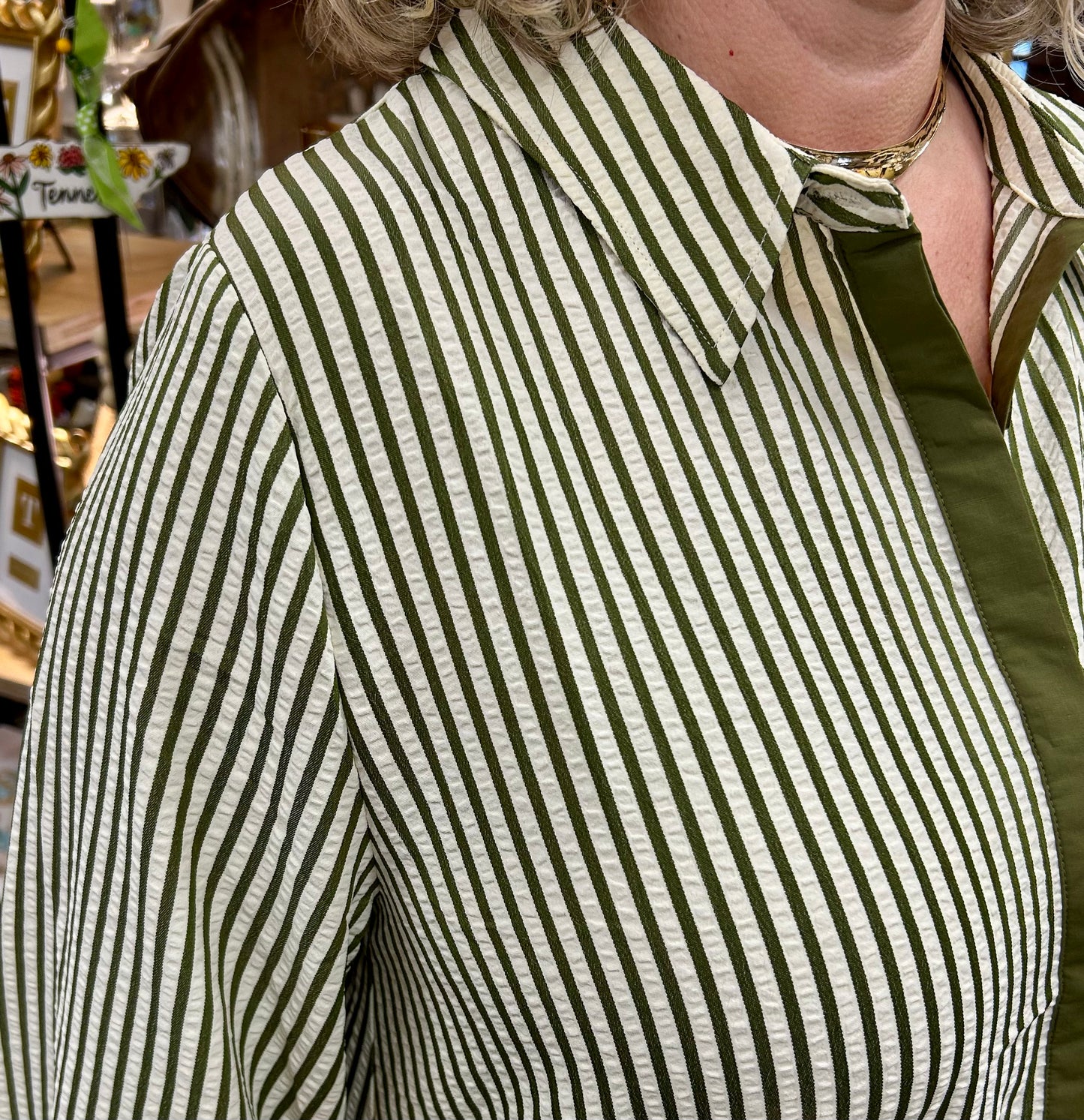 Olive Striped Dress
