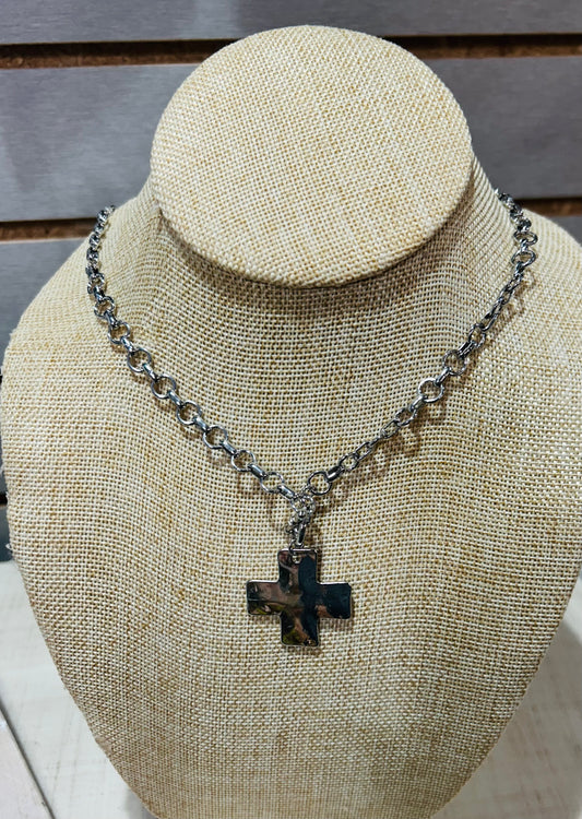 Silver Cross Chain Necklace