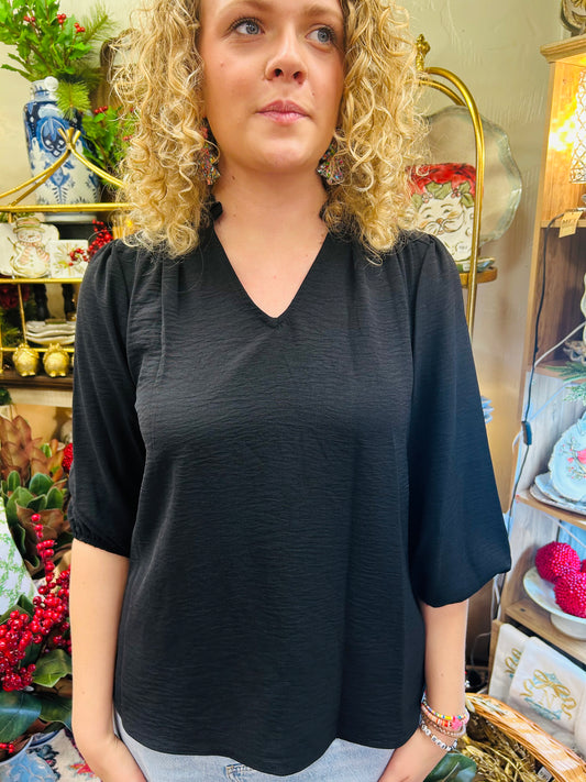 Sleeve Top W Ruffled Top