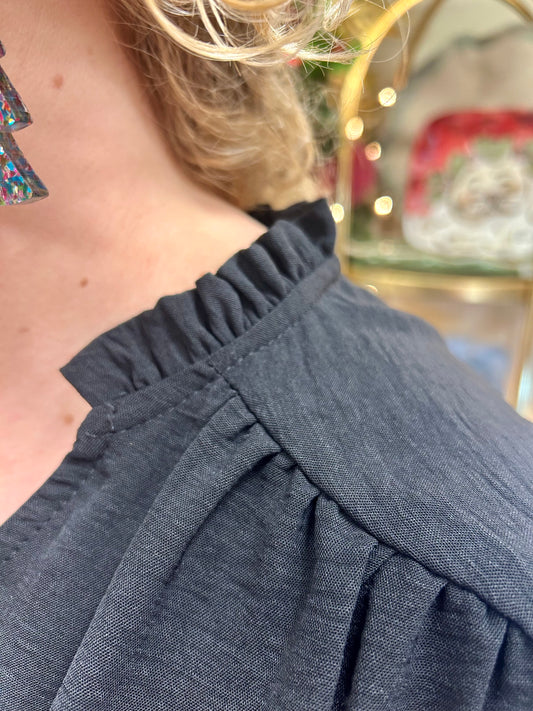 Sleeve Top W Ruffled Top