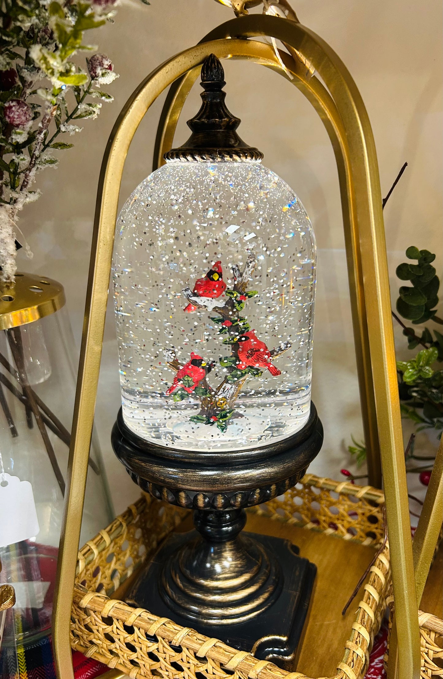 Cardinal Water Spinning LED Snow Globe 12.25 inch