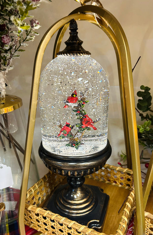 Cardinal Water Spinning LED Snow Globe 12.25 inch