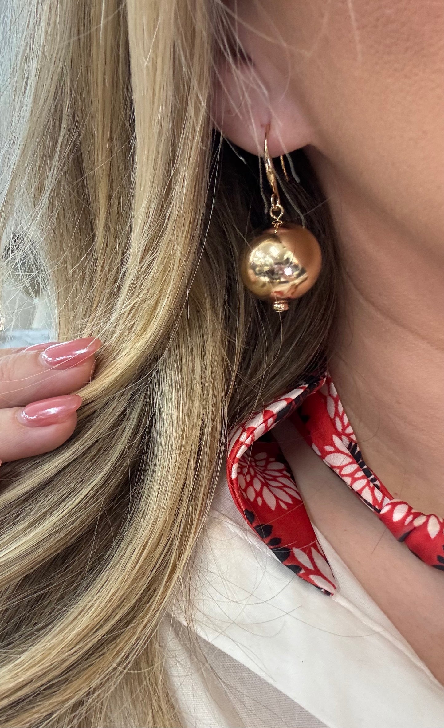 Luxe Gold Orb Drop Earrings