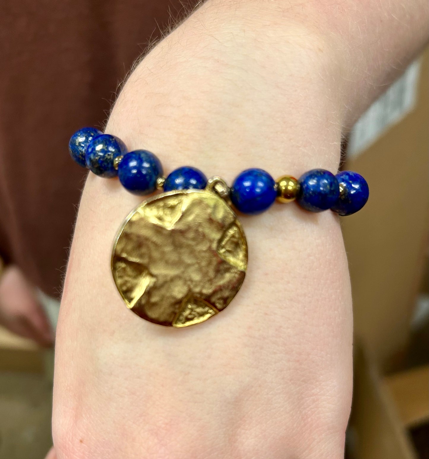 Lord's Prayer Deep Blue Beaded Bracelet