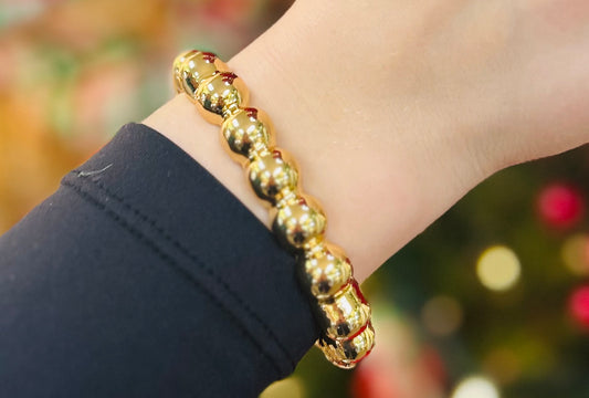 Gold Metal Bubble Hinged Bracelet