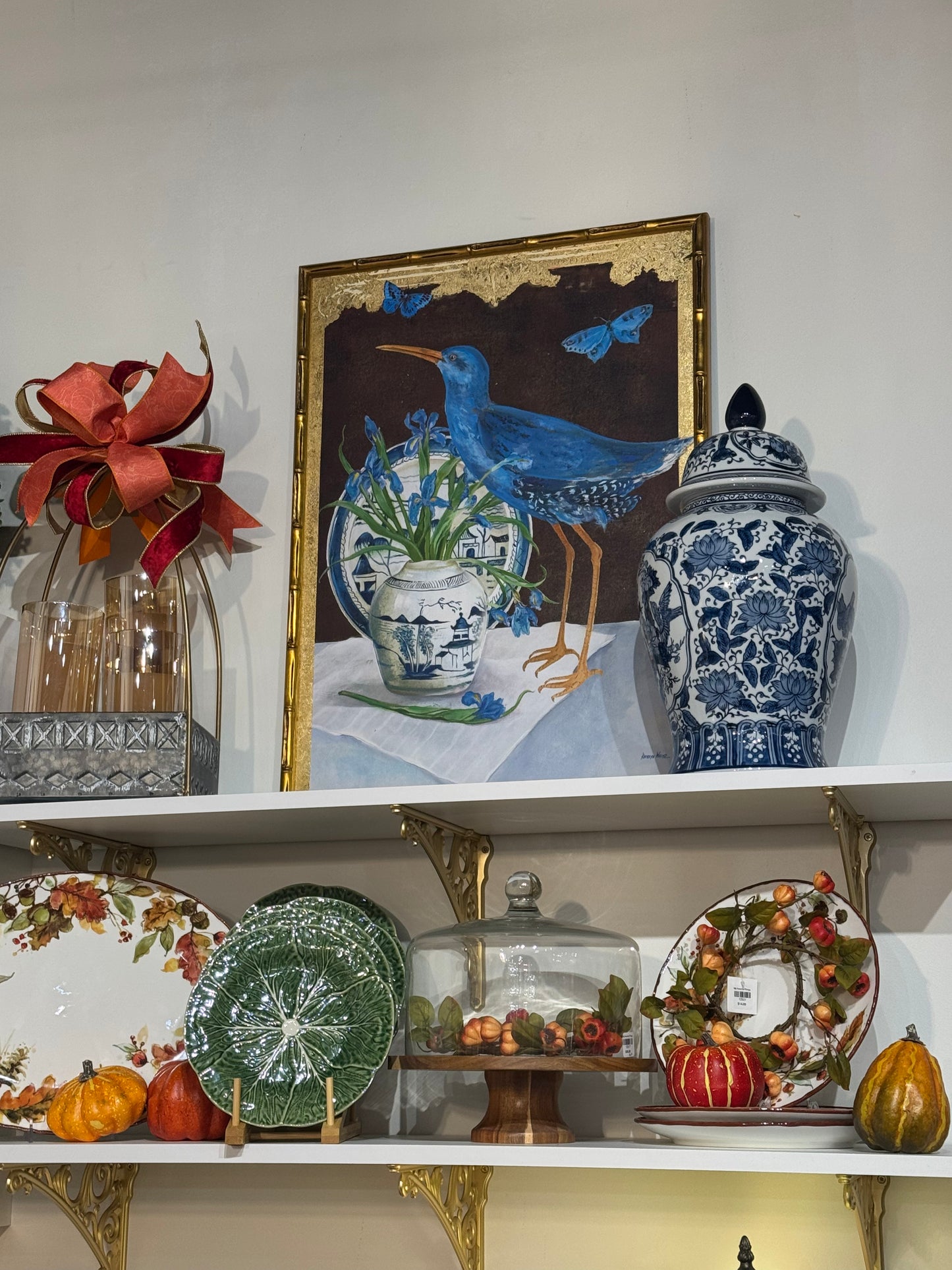 Blue Heron & Ginger Jar Framed Art