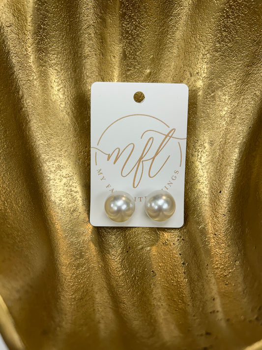 Extra Large Pearl Stud Earrings