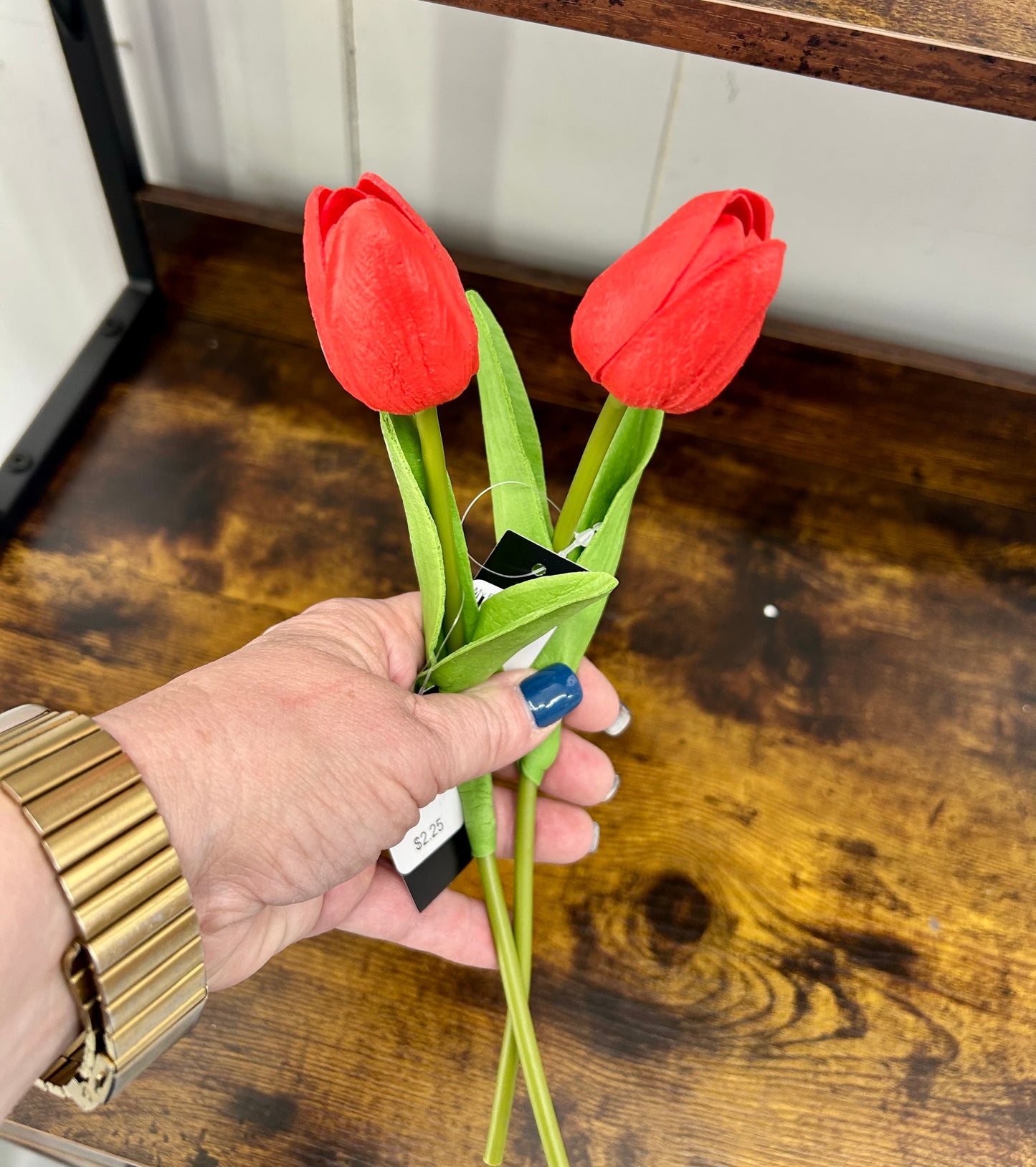 10.5" Coral Real Touch Mini Tulip Stem