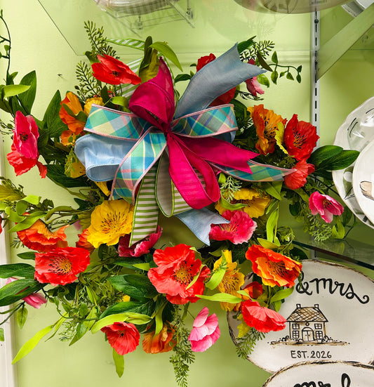 Vibrant Poppy Wreath