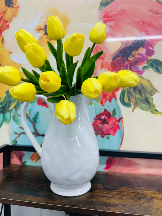 13" Light Yellow Real Touch Mini Tulip Bundle