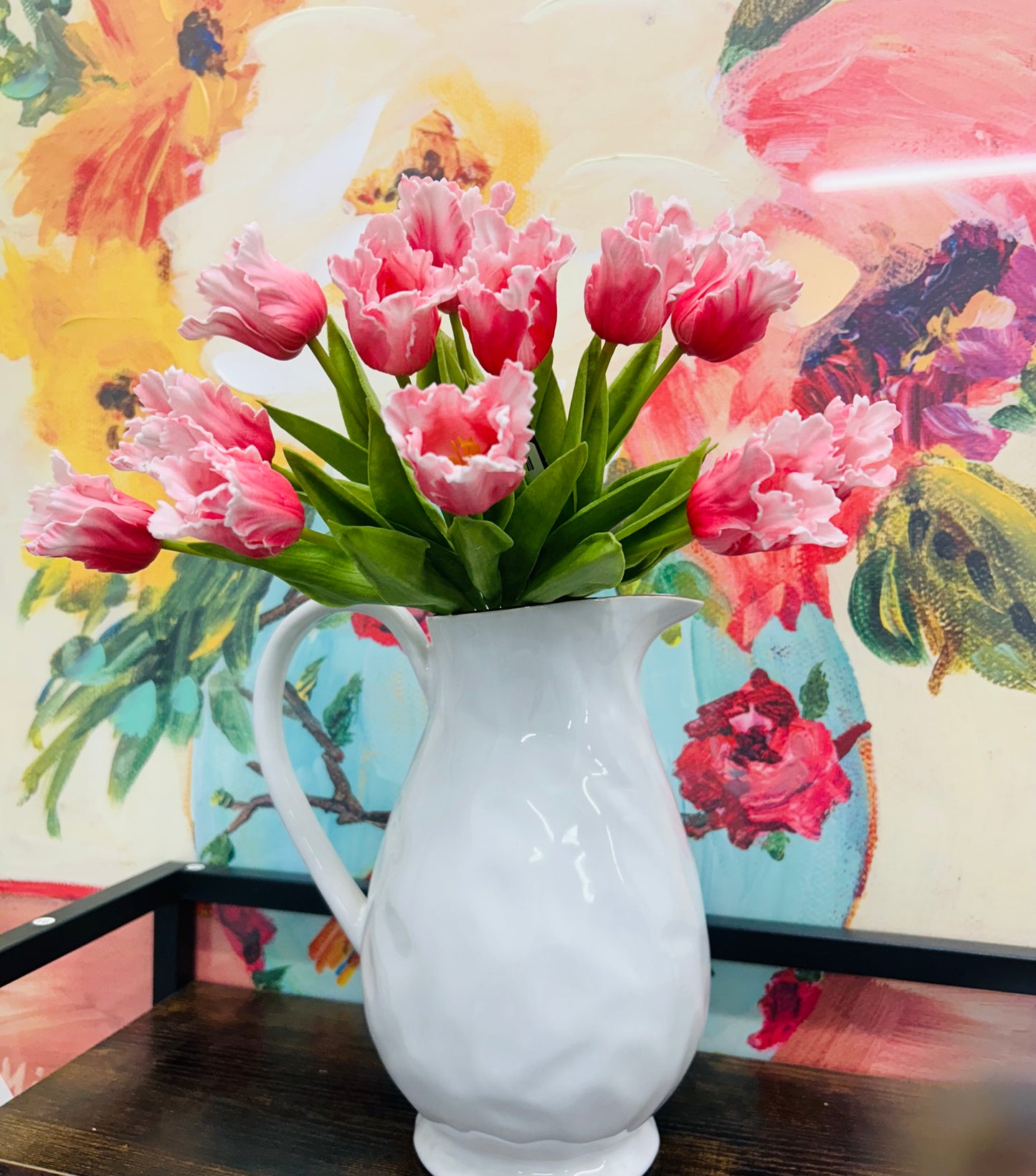 13 Inch Rose Real Touch Parrot Tulip Bundle (12 Stems)