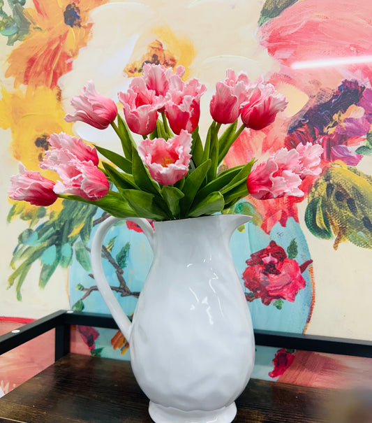 13 Inch Rose Real Touch Parrot Tulip Bundle (12 Stems)