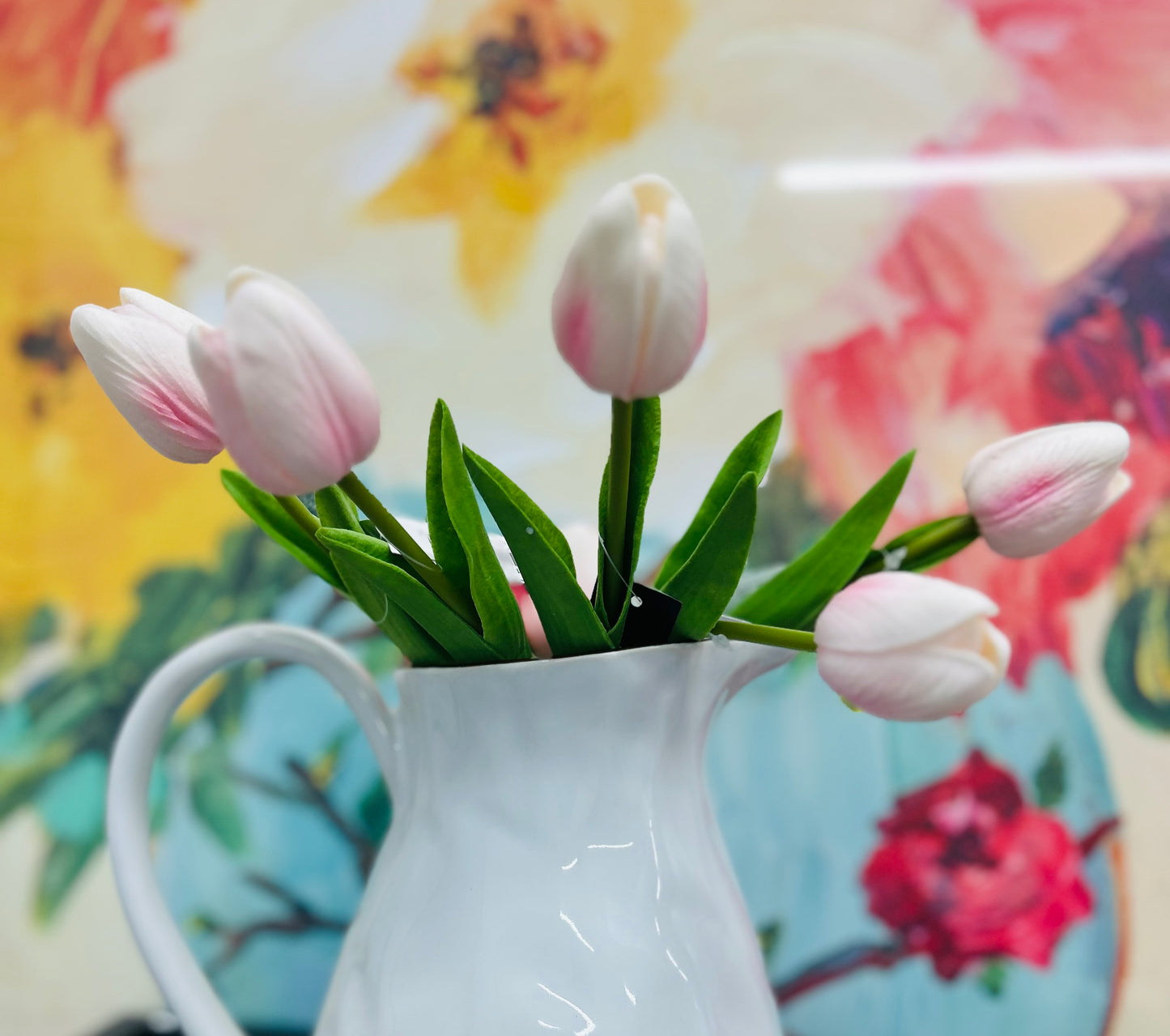 10.5" Pink Real Touch Mini Tulips Stem