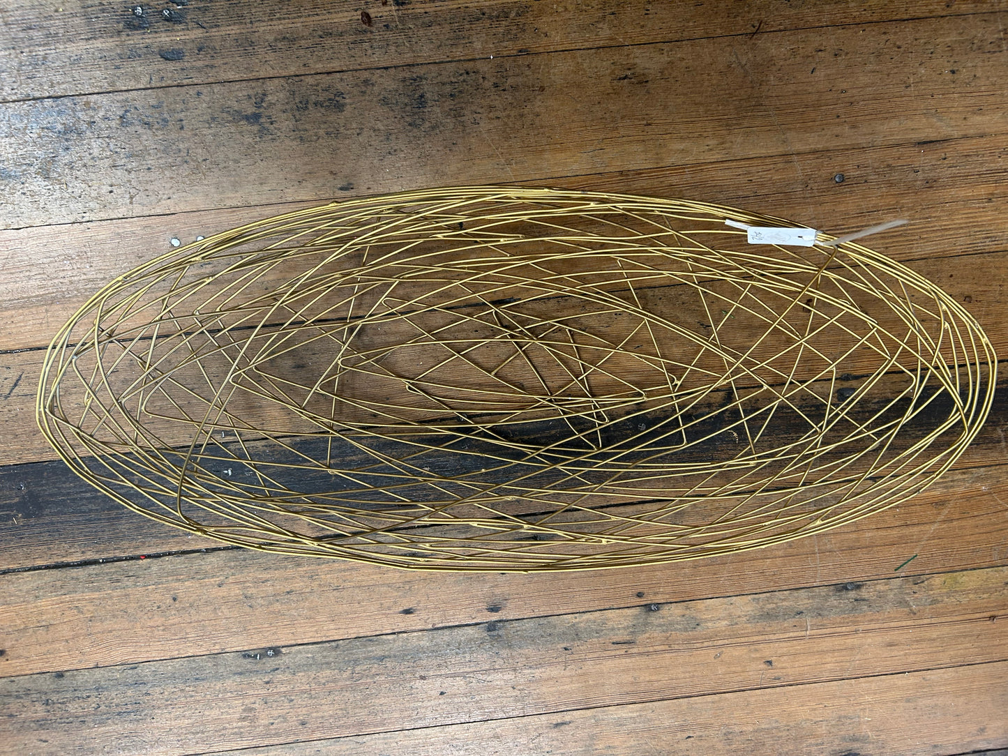 Gold Metal Basket Oval Wired