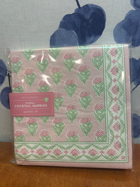 Floral Block Cocktail Napkins