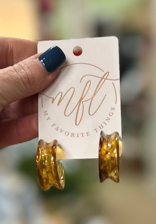 Tortoise Hoop Earrings