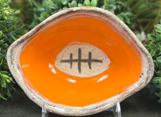 Etta B Orange Football Platter