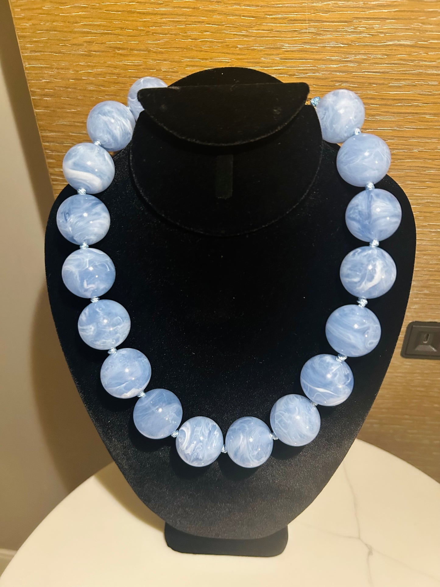 Light Blue Marbled Necklace