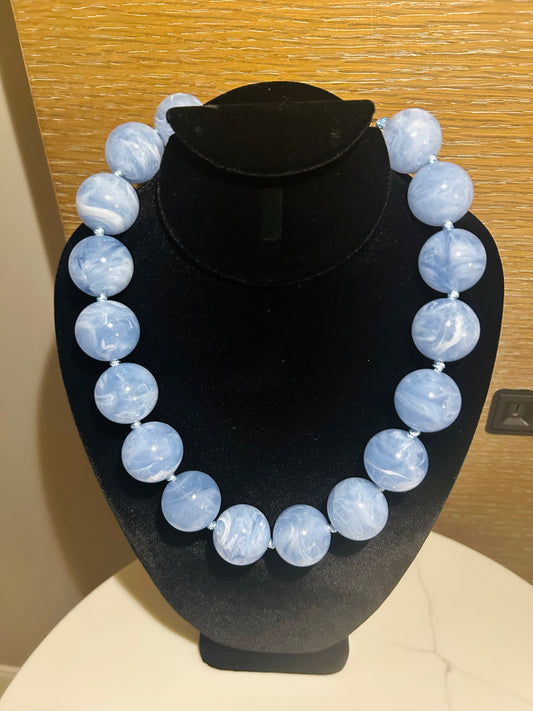 Light Blue Marbled Necklace