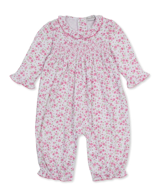 Cottage Roses Pink Smocked Playsuit