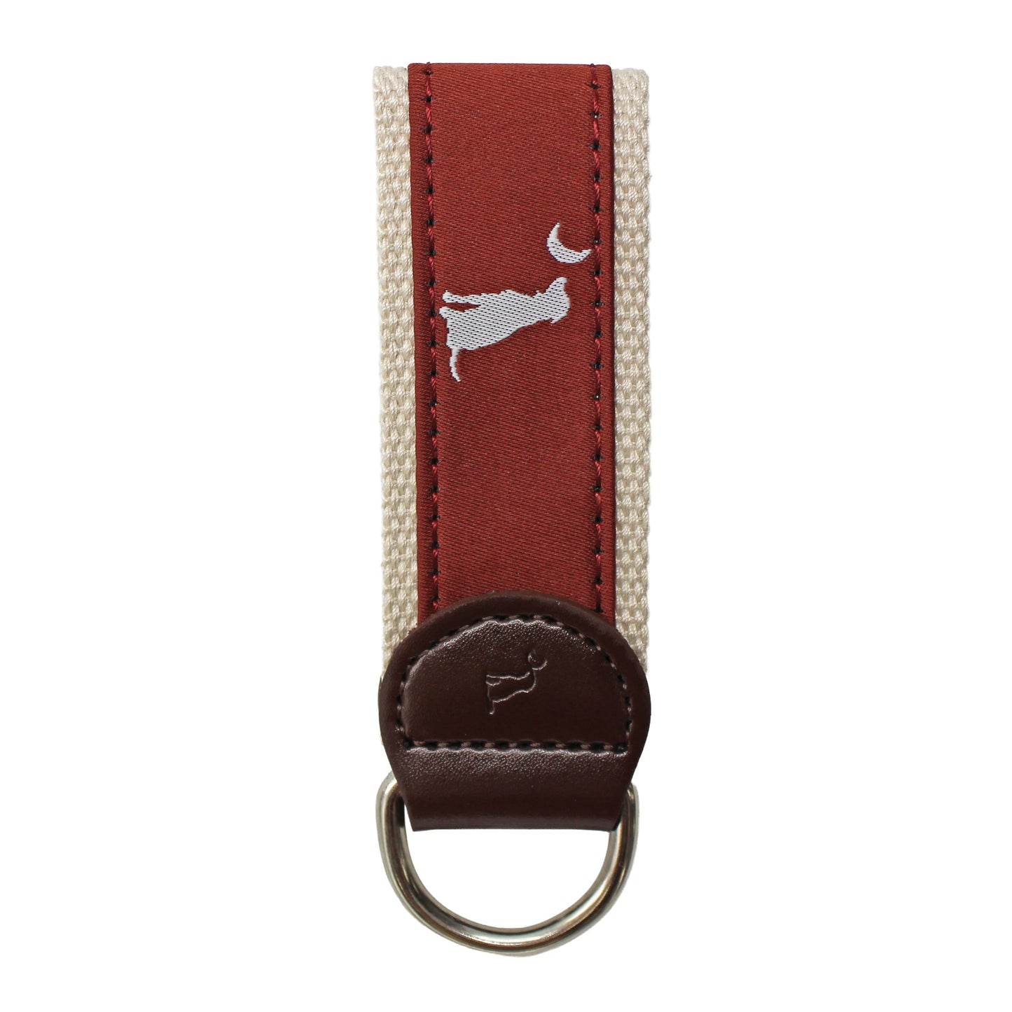 Mahogany Dog & Moon Keychain