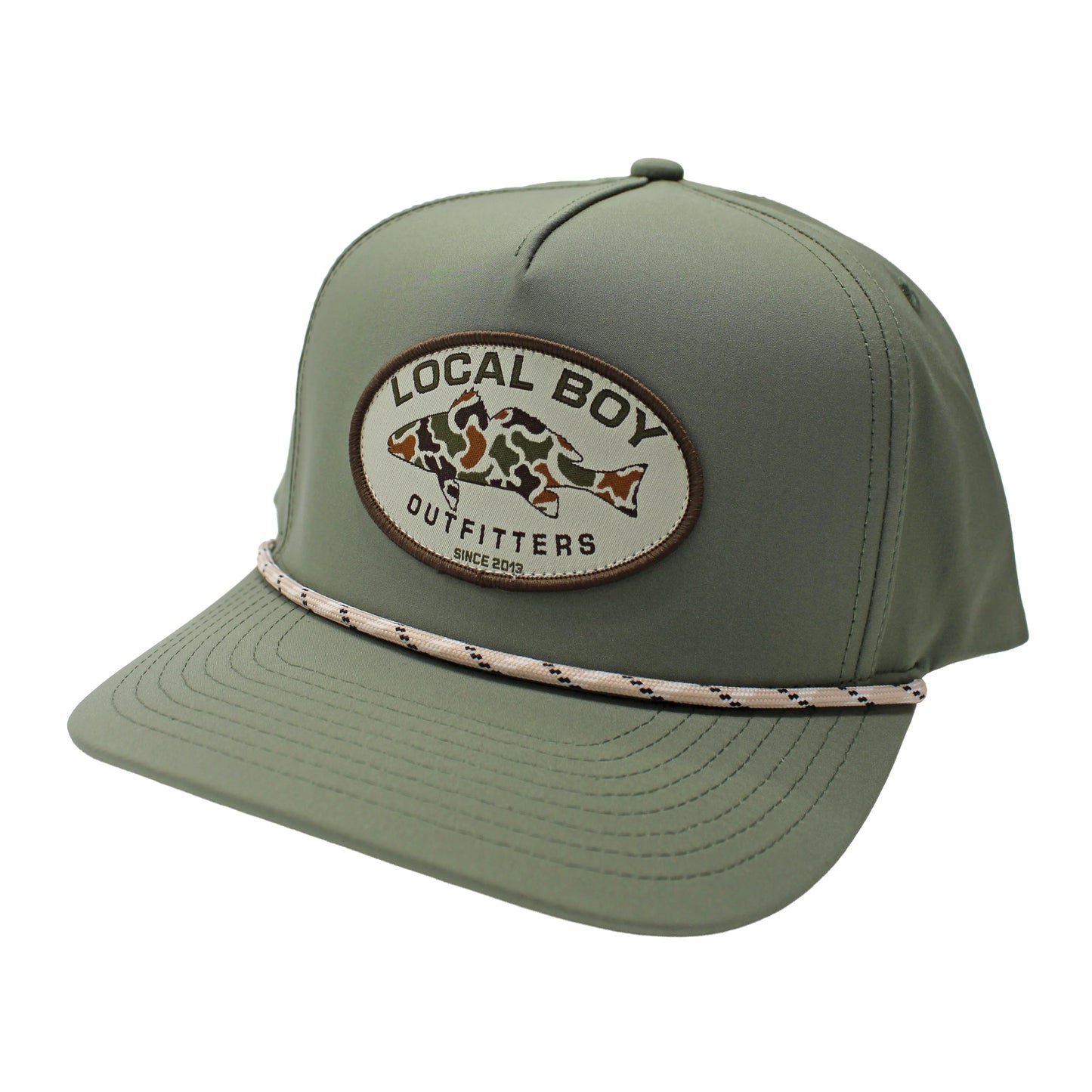 Vintage Redfish Patch High Crown Rope Hat