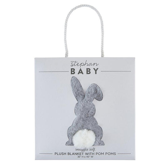 Stephan Baby Plush Blanket with Pom Poms