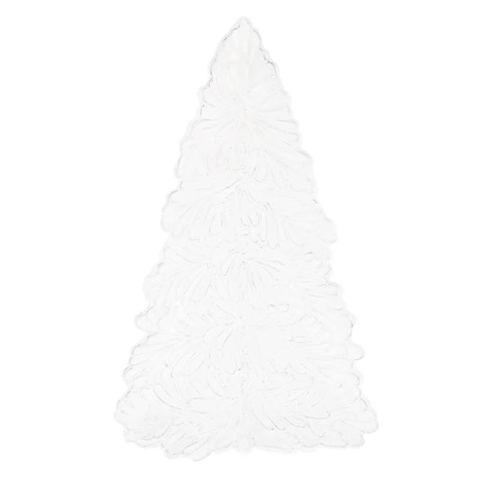 Vietri Lastra Holiday White Figural Tree Small Platter